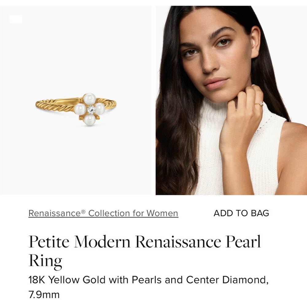 David yurman renaissance pearl ring